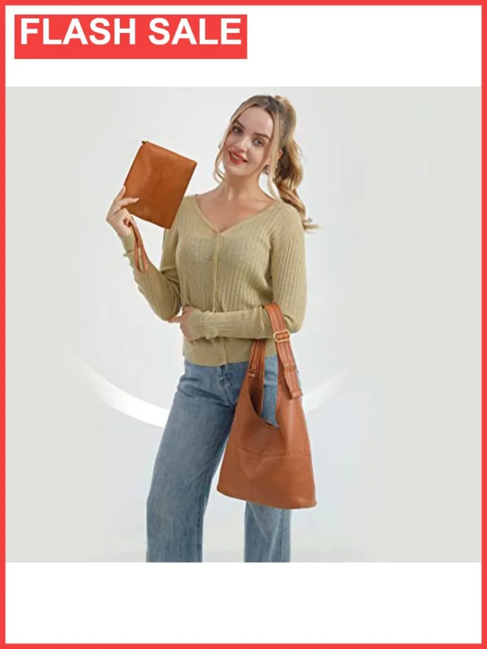 Montana West Vegan Leather Hobo Shoulder Bag with Wristlet
